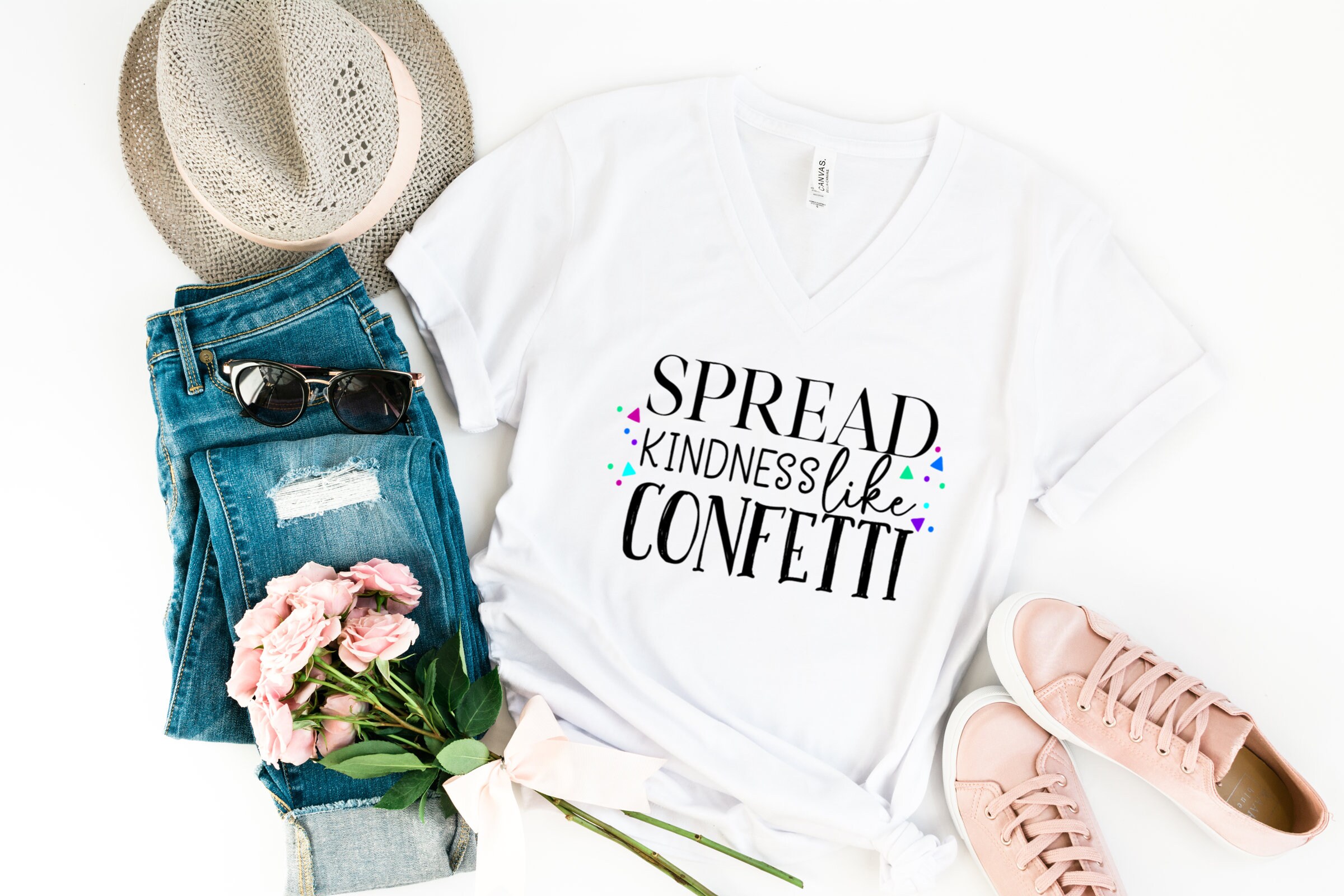 Spread Kindness Like Confetti V Neck T Shirt Kindness Shirt Etsy Spread Kindness Like Confetti V Neck T Shirt Kindness Shirt Etsy