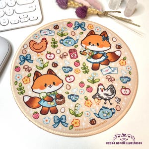 Cottage Fox Mousepad - Niedliche Schreibtisch Einrichtung, Kawaii Mousepad, Cottagecore Ästhetik
