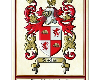 Coat of Arms, Family Crest, Coat of Arms Print, Family Crest Print, Coat of Arms Shield, Family Crest Artwork, Heraldry, Personalized Print