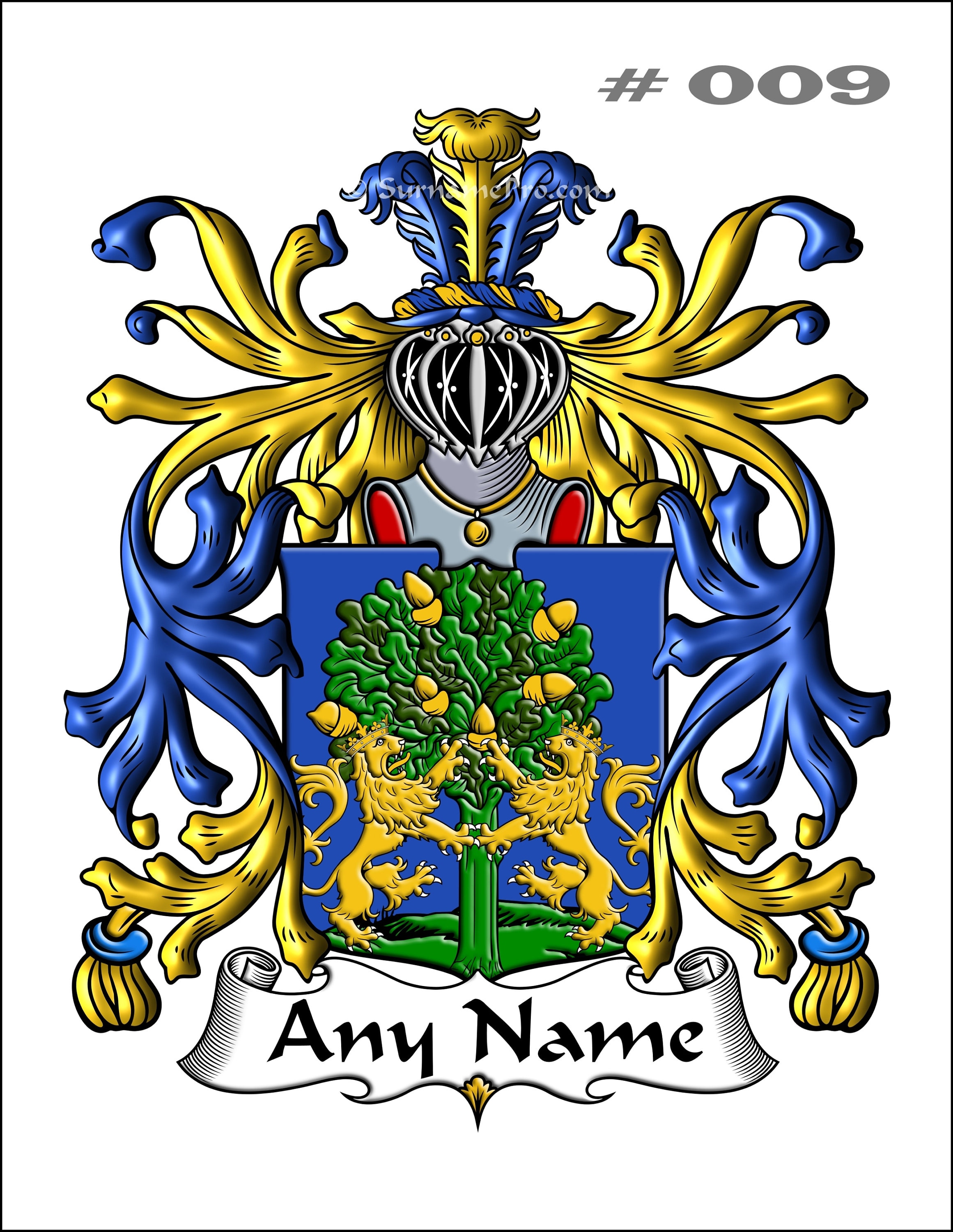 Family Crest Coat of Arms: Personalized Digital Download (9 Styles) - Etsy