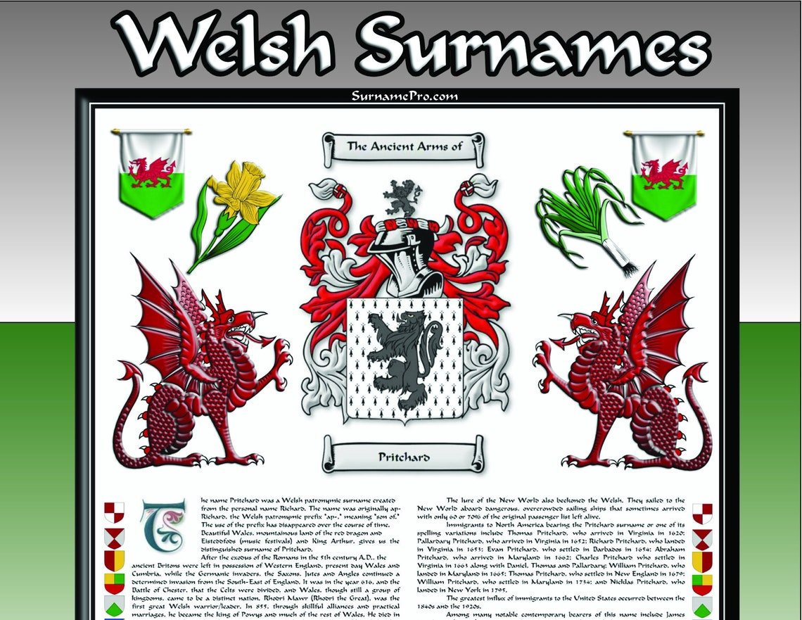 Welsh Surnames From the Land of King Arthur Merlin and the Etsy