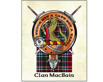 Scottish Clan Badge with Tartan. Tartans are scanned from cloth - badge is digital art based on historical records.