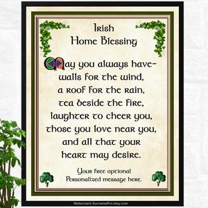 Home Blessing - May you always have.... and all that your heart may desire. Personalize with your custom message full size 8.5x11