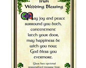 Personalized Irish Wedding Blessing, Irish Wedding Gift, Irish Anniversary Gift, Memorable Irish Gift