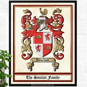 Framed Coat of Arms, Family Crest, Coat of Arms Print, Family Crest Print, Coat of Arms Shield, Family Crest Artwork, Heraldry,