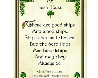 An Irish Toast, Irish Celebration, Irish Gift, Gifts of Ireland, Irish Friendship, Irish Wedding, The Irish Collection