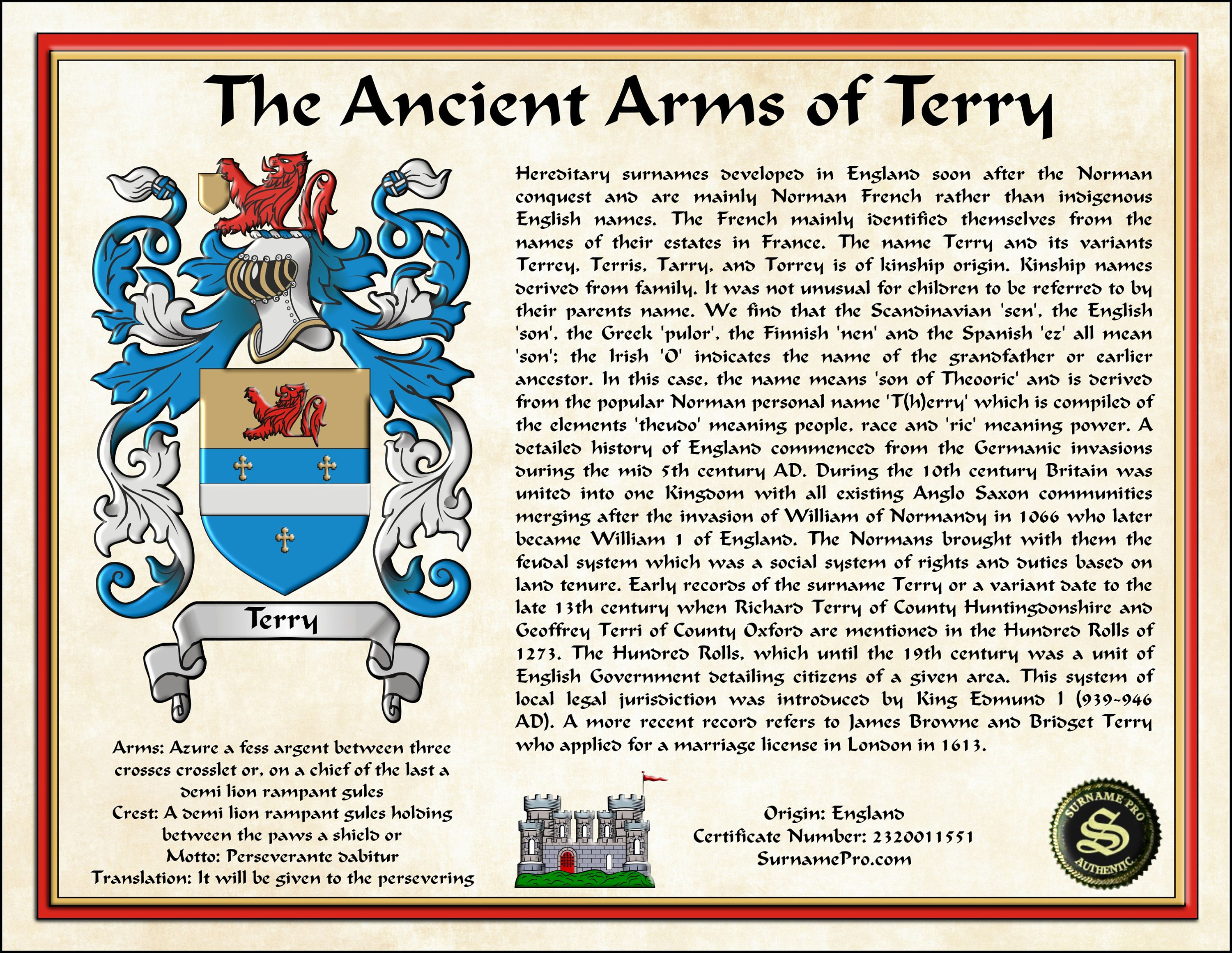 Coomer Coat of Arms, Family Crest & History 11x17 Print - Name Meaning Plus  Genealogy, Family Tree Research - Surname Origin: England/English :  : Everything Else