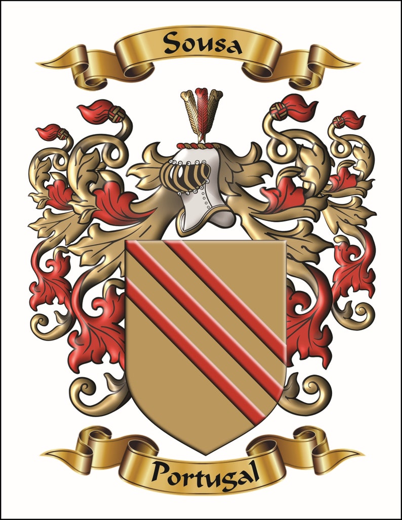 Custom personalized family name origin coat of arms and crest featuring enhanced graphics of archived surname origin herladry. image 10