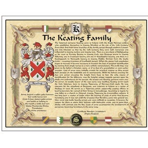 Family Crest Coat of Arms name origin print at home digital download. Ready to print 8.5x11 PDF file. Print extras as gifts for the family.