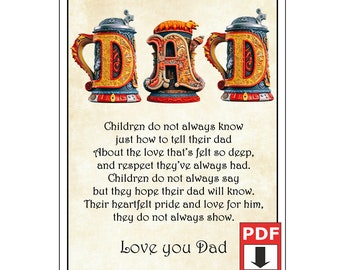 Fathers Day Gift for Dad - Print at Home PDF Download