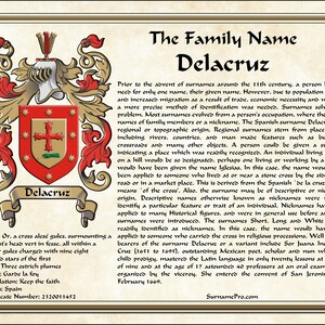 8-1/2X11 Surname History,Family Name History,Coat of Arms,Coat of Arms Surname History,Heraldry,Personalized Name Gift,Fathers DayGift image 2