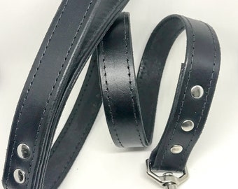 Black leather leash