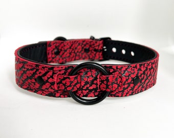 Red and black collar/choker with all black hardware