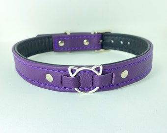 purple leather collar