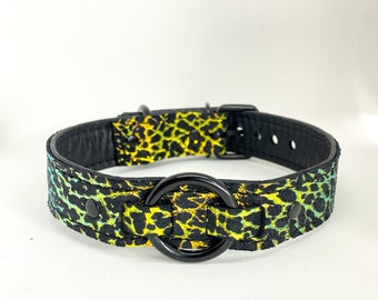 Dragon fly color leather/suede collar/choker