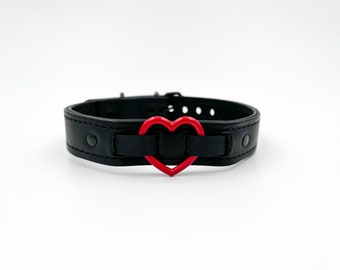 Red heart with all black leather and hardware