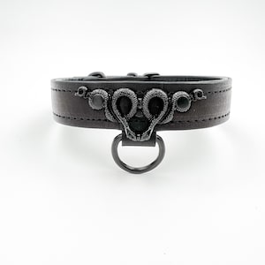 All black double snake collar