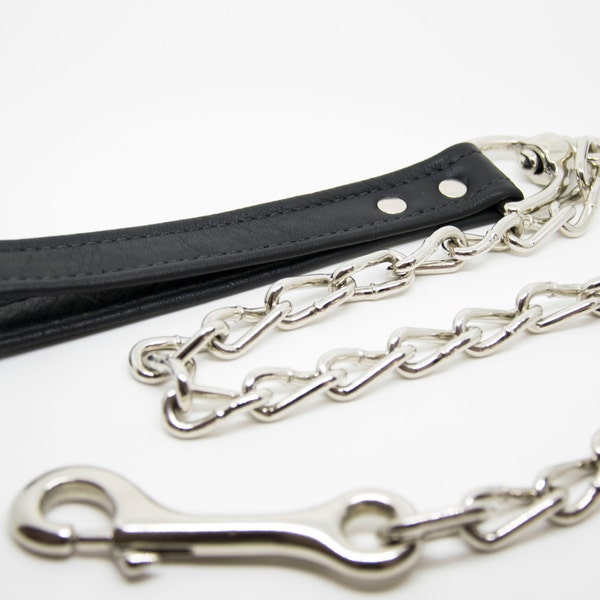 Leather chain leash