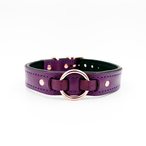 Conceria Viola leather collar/choker with all rose gold hardware