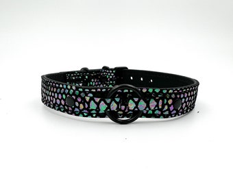 3/4" Oil spill snake print choker/collar