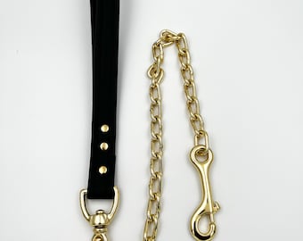 Brass Leather chain leash