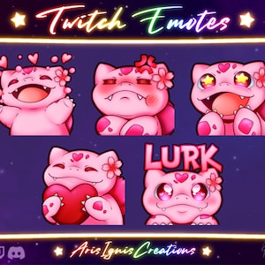 Cherry Blossom Bulbasaur Emotes / Cheer, Grumpy, Hype, Love, Lurk