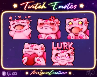 Cherry Blossom Bulbasaur Emotes / Cheer, Grumpy, Hype, Love, Lurk