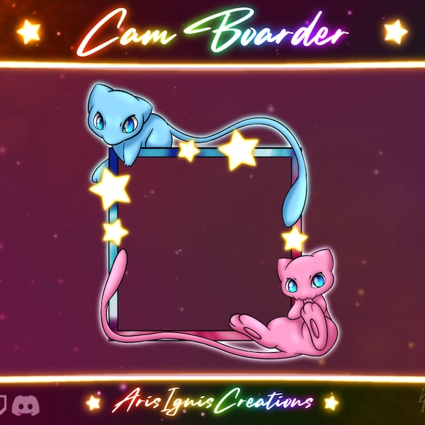 Mew Cam Boarder / Twitch OBS Webcam Overlay / Pokemon