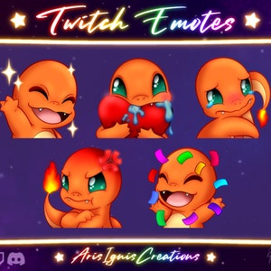 Charmander Emotes / Wave, Liefde, Huilen, Boos, Juichen