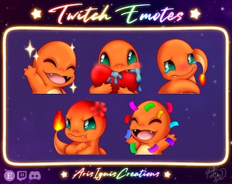 Charmander Emotes / Wave, Love, Cry, Angry, Cheer