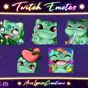 Bulbasaur Emotes / Hype, Wave, Knife, Love, Cheer