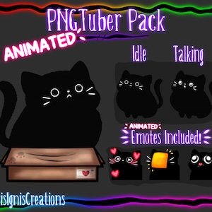 Animated Vibe Cat PNGTuber Pack - Voice Reactive / Premade Pngtuber / Veadotube