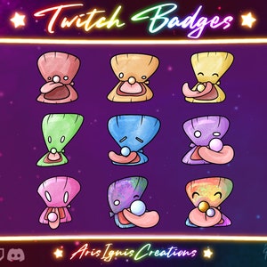 Ocean Clam Sub & Bit Badges / 9 Streamer Loyalty Badges