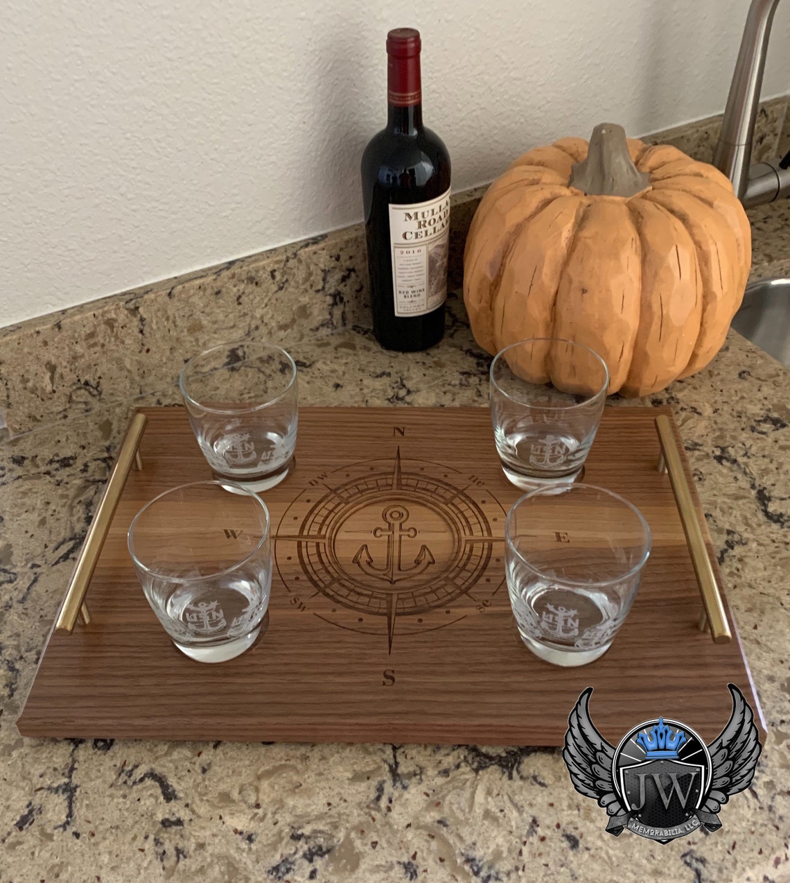 Bourbon / Whiskey Decanter Tray Set Etsy