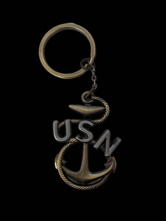 小物 US Exclusive Anchor Key Chain Aqua79 Nautical Anchor Keychain - Sparkling Rhinestones