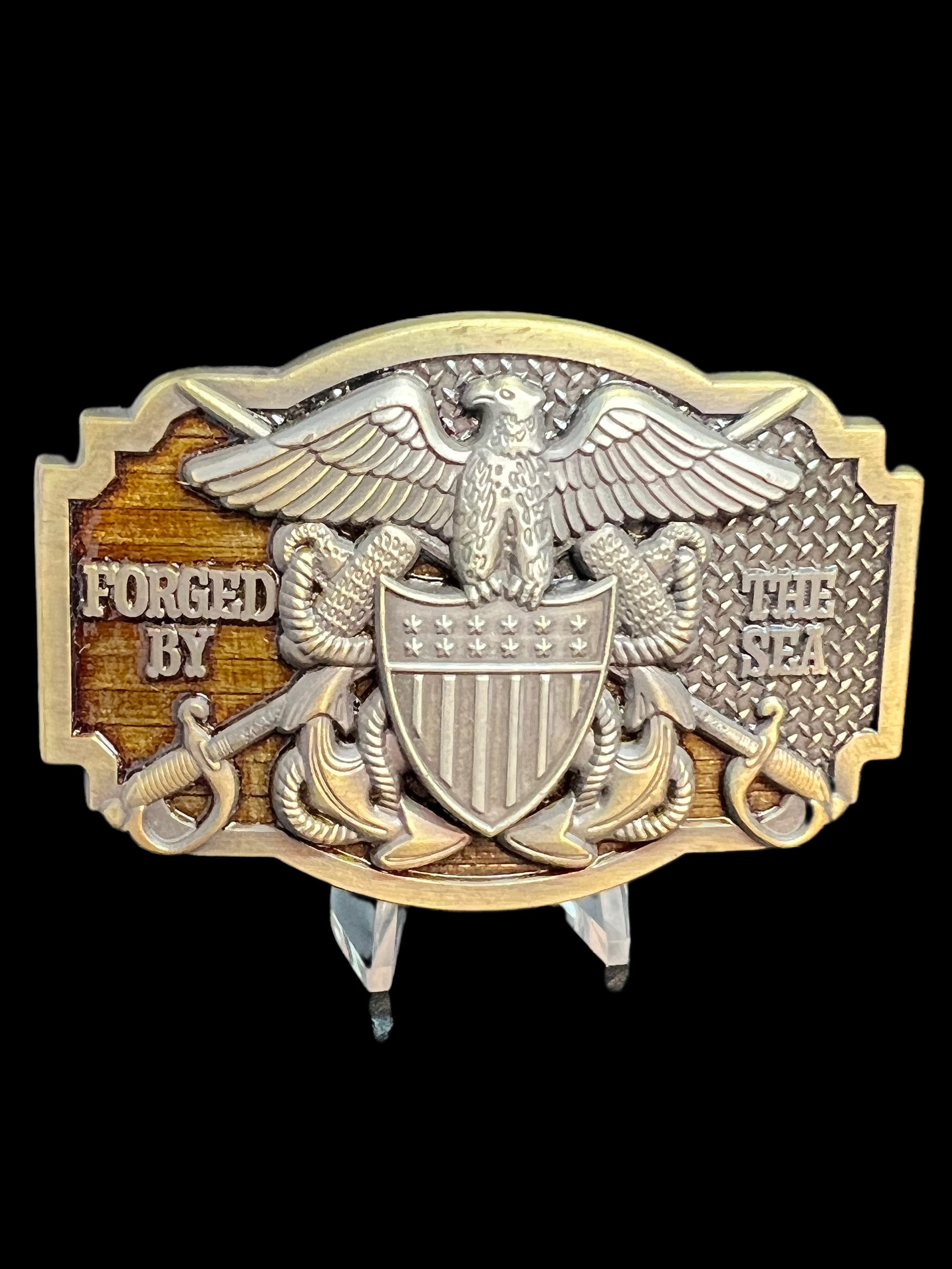 Indiana Metal Craft US Seal Solid Brass Belt Buckle Made In USA