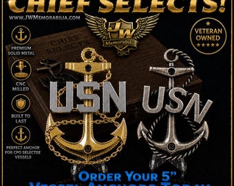 5” Decorative CPO Chief Petty Officer Anchors | Perfect for CPO Selectee Vessels, Plaques, Wall Displays, Office Decor & Custom Projects