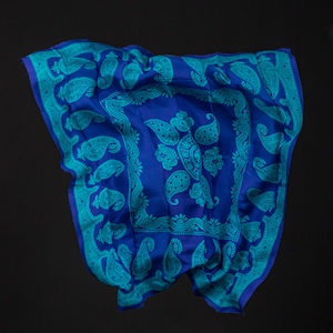 Deep Blue & Green Kelagayi National Azerbaijani Scarf - Etsy Canada