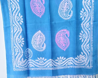 Azure Blue Kelagayi Azerbaijani Pure Silk Scarf - Etsy