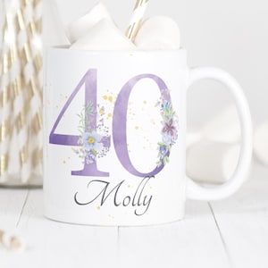 Personalised Purple 40th Birthday Mug | Personalised Birthday Mug | Custom Name Mug | 40th Birthday Mug | Birthday Mug For Her