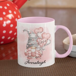 Personalised Love Gonk Mug | Personalised Gifts | Personalised Mug | Gift For Her | Valentines Mug | Pink Gonk Mug | Mothers Day Gift