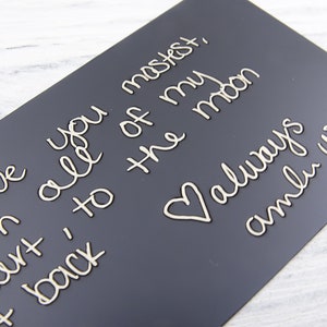 Personalisierte und benutzerdefinierte Nachricht Brieftasche Karte einfügen, eigentliche HANDWRITING Nachricht, Laser gravierte Brieftasche Karte einfügen, einzigartiges Erinnerungsgeschenk