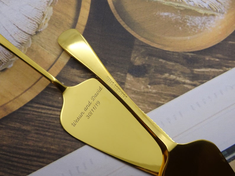 Personalized Engraved Cake Cutter Custom Wedding Cake Server Etsy