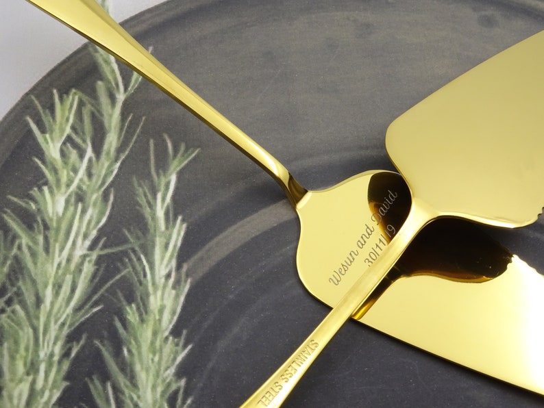 Personalized Engraved Cake Cutter Custom Wedding Cake Server Etsy