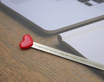 Personalized Metal Heart Bookmark,Book Lover Custom Engraved Quote,Your Own Design Bookmark,Unique Teacher Student Readers Gifts,Page Marker