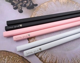 Personalized Stainless Steel Chopsticks - Custom Chopsticks Laser Engraved with your Message, Special Unique Keepsake, Best for Asian Food
