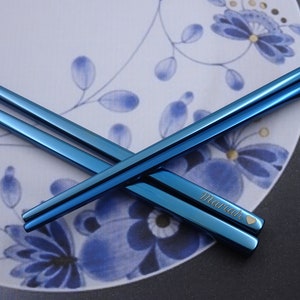 Personalized Stainless Steel Chopsticks - Custom Chopsticks Laser Engraved with your Message, Special Unique Keepsake, Best for Asian Food