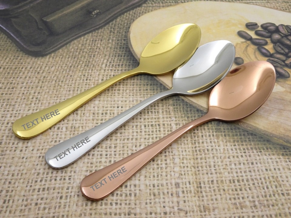 Custom Laser Engraved Stainless Steel Teaspoon Coffee Spoon Etsy