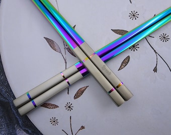 Personalized Stainless Steel Chopsticks - Custom Chopsticks Laser Engraved with your Message, Special Unique Keepsake, Best for Asian Food