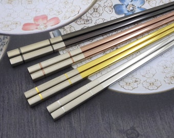 Personalized Stainless Steel Chopsticks - Custom Chopsticks Laser Engraved with your Message, Special Unique Keepsake, Best for Asian Food